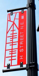 H Street NE Street Post Sign